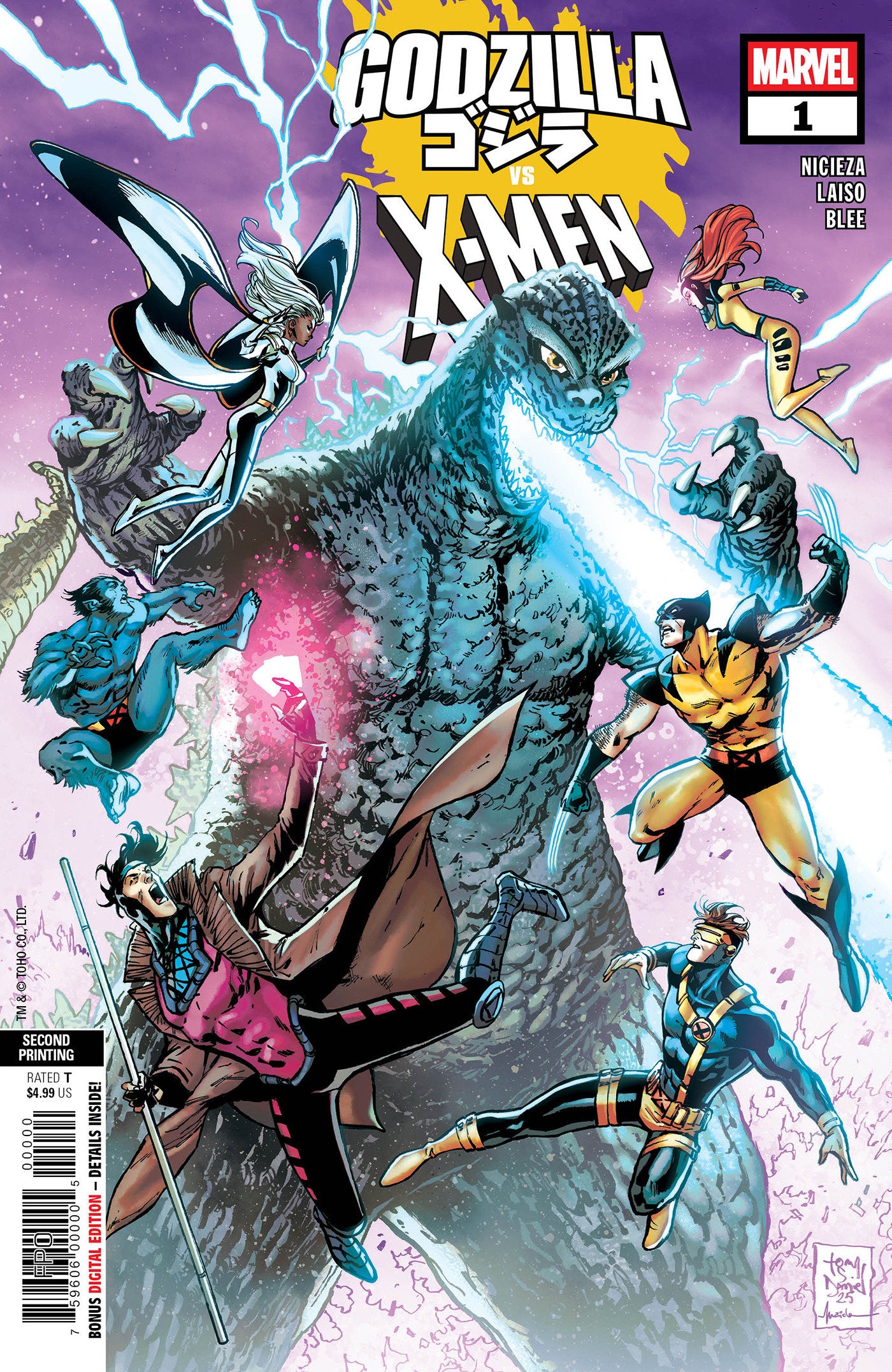 Godzilla vs. X-Men #1 Tony Daniel 2nd Print (06/25/25)