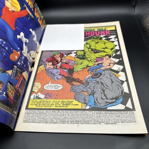 Incredible Hulk #377 (Marvel) Rare Lime Green 3rd Printing