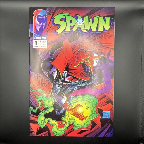 Spawn #1 Black Ink Spill Error Variant 1992 Image 1st Print Poster Attached NM