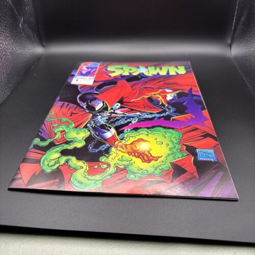 Spawn #1 Black Ink Spill Error Variant 1992 Image 1st Print Poster Attached NM