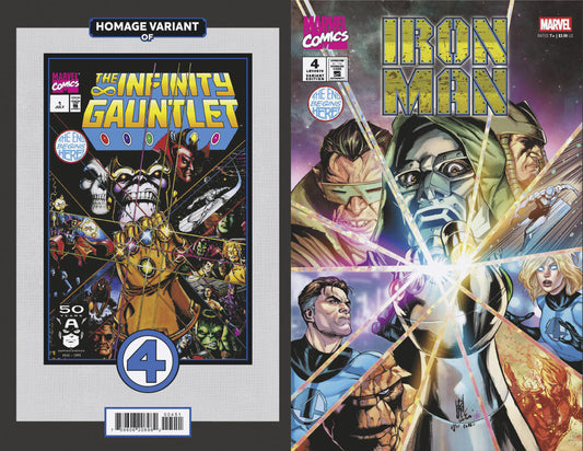 Iron Man #4 Stefano Caselli Fantastic Four Homage Variant Marvel Comics 2025