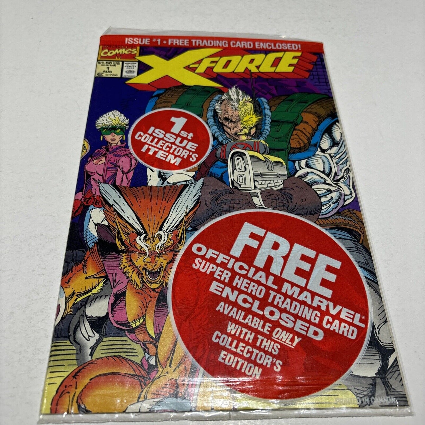 X-Force (1991) #1 Negative UPC Rob Liefeld Cover W/Deadpool Card Still Sealed NM