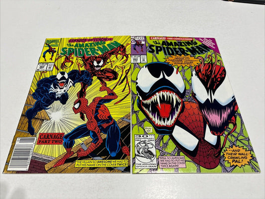 Lot of *2* KEY AMAZING SPIDER-MAN! #362 #363 2nd And 3rd Carnage Appearance