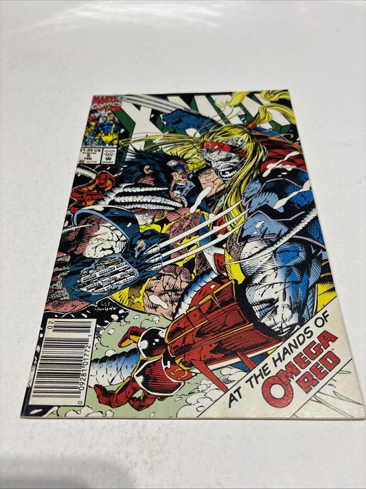 X-Men #5 (Marvel, December 1991) Newsstand Jim lee 1st Cover App Omega Red