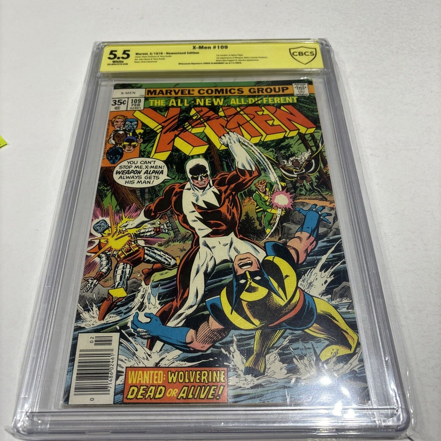 X-Men #109 (Marvel 1978) CGC 5.5 1st App of Weapon Alpha) Signed Chris Claremont