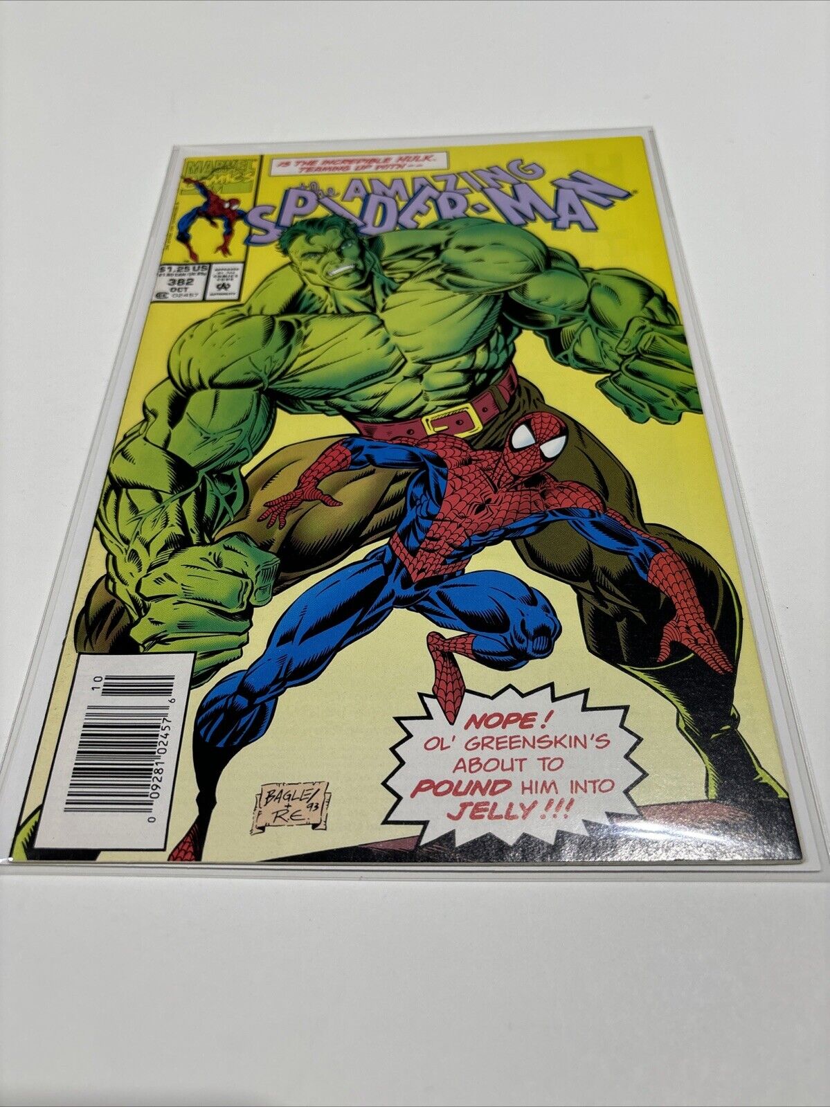 Amazing Spider-Man #382 (Marvel Comics) Newsstand Bagley Hulk App