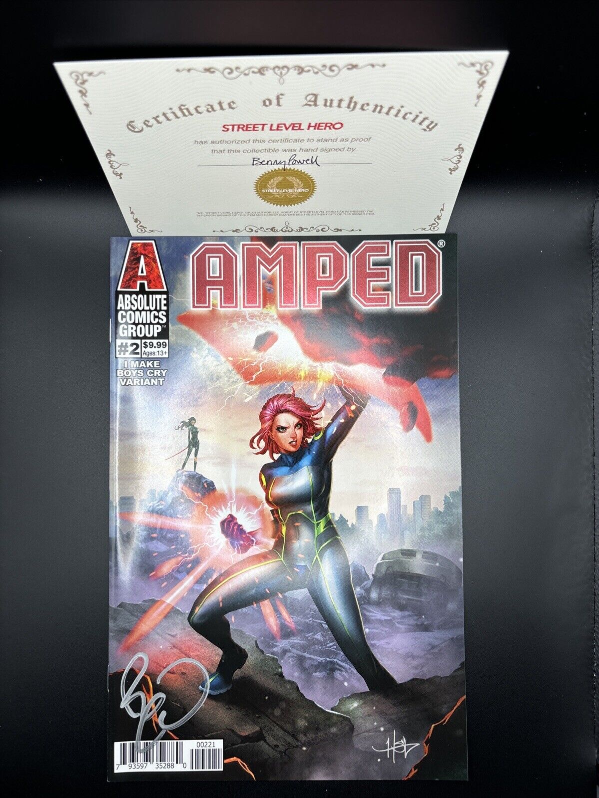 Amped #2 (2020) Red Foil Variant Signed By Powell w/COA