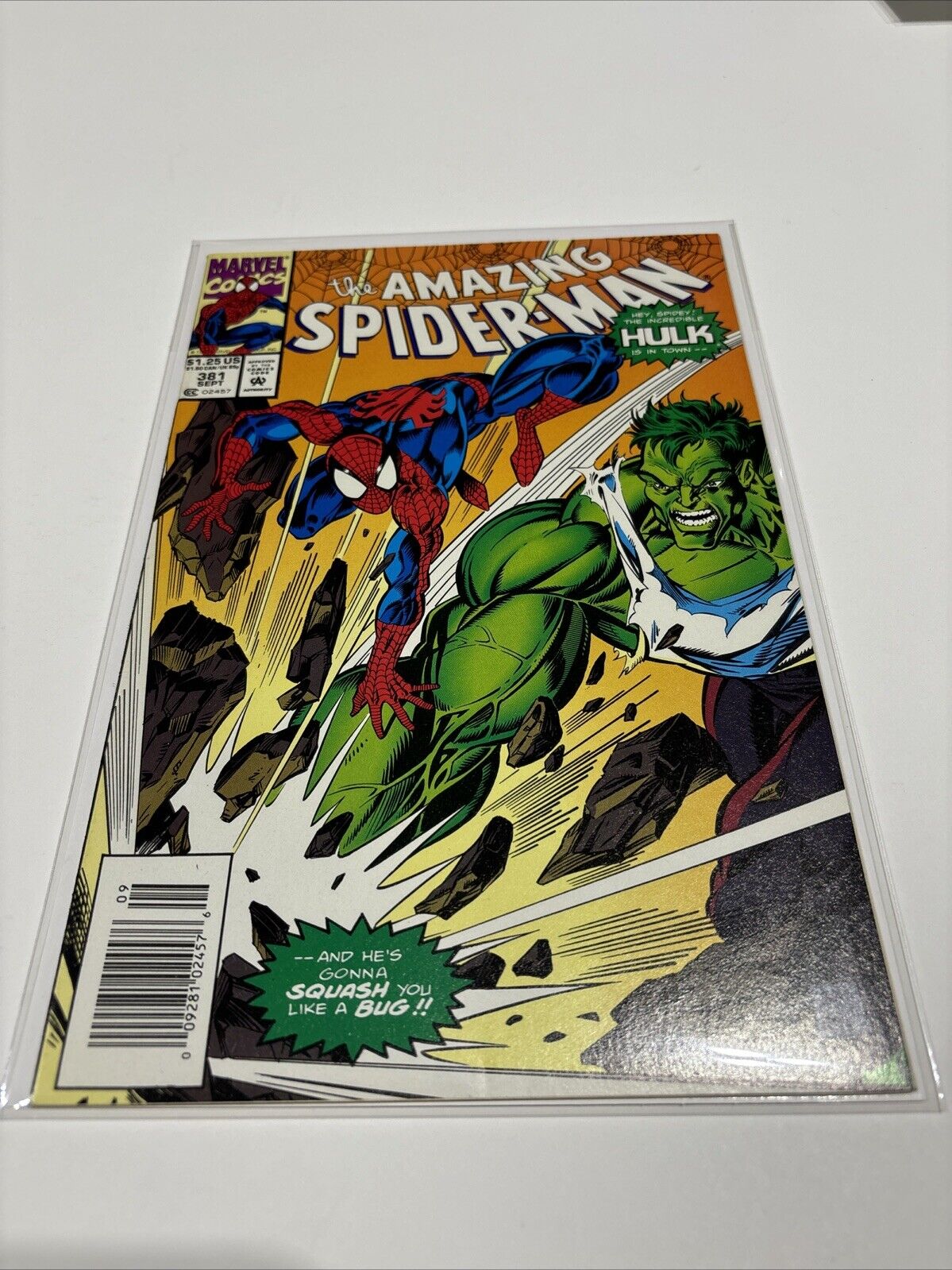 Amazing Spider-Man #381 (Marvel Comics) Hulk is in Town Newsstand