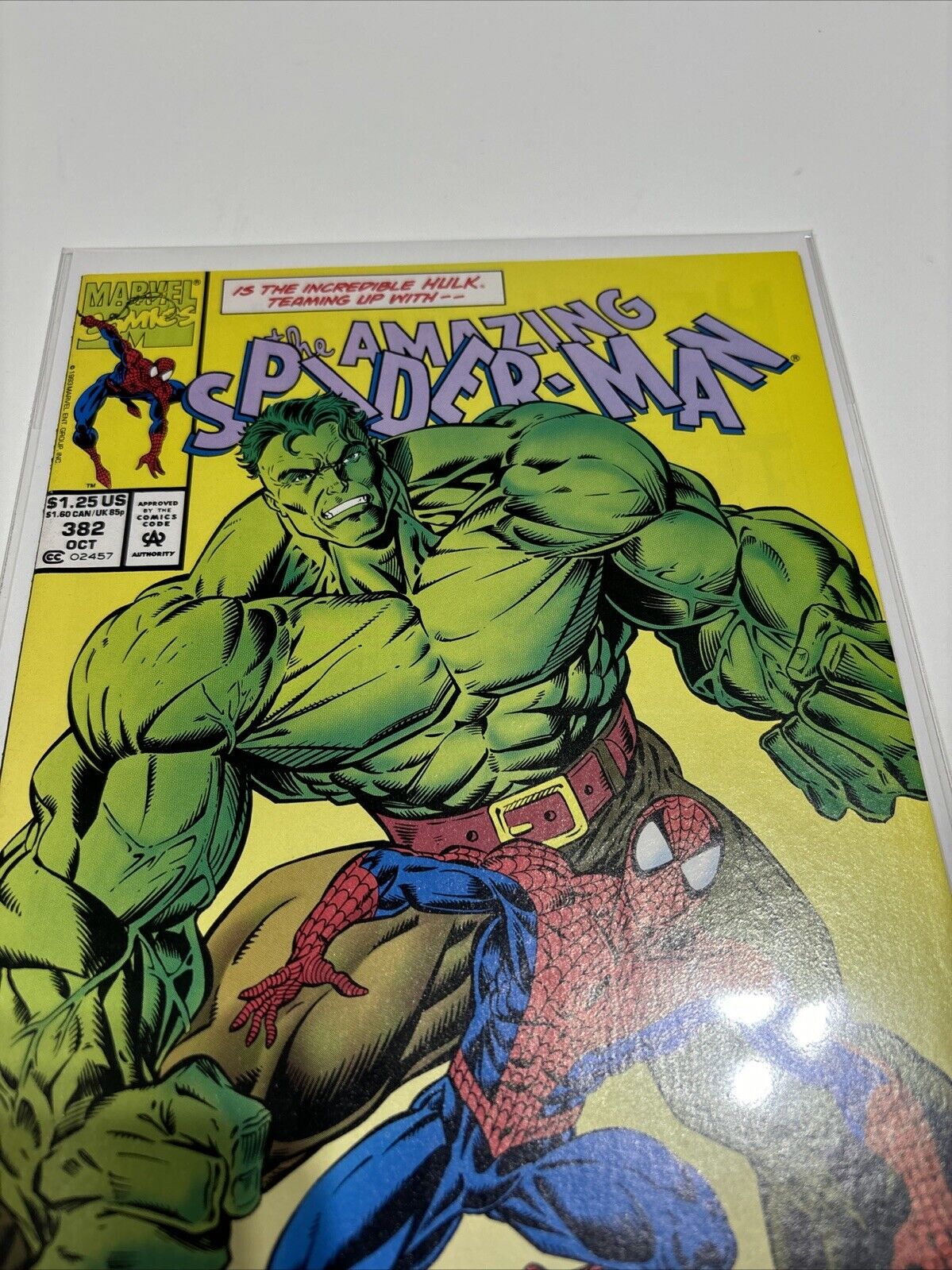 Amazing Spider-Man #382 (Marvel Comics) Newsstand Bagley Hulk App