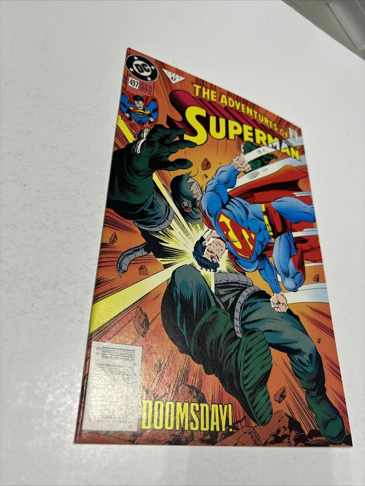 Adventures of Superman #497 (Dec 1992, DC) Doomsday Vs Superman Key Issue