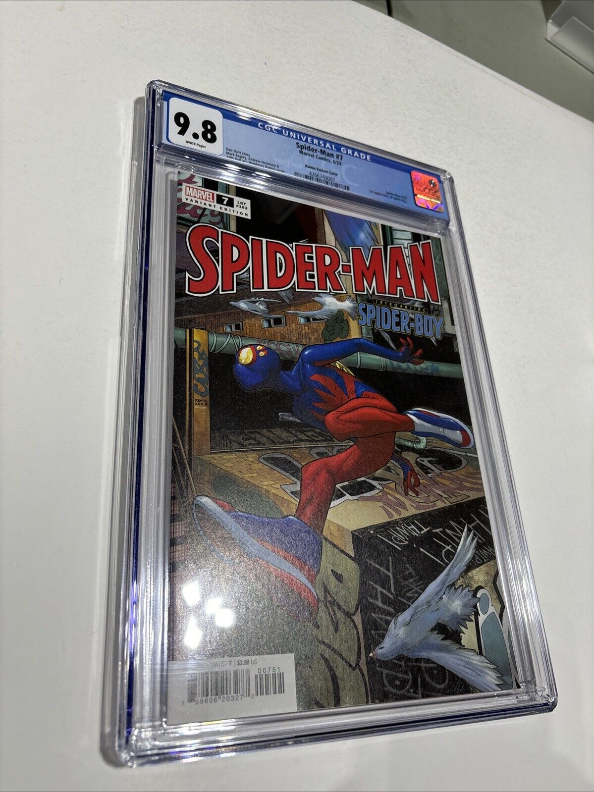 Spider-Man #7 (163) (Marvel June 2023) CGC 9.8 1st App Spider-Boy Ramos Variant