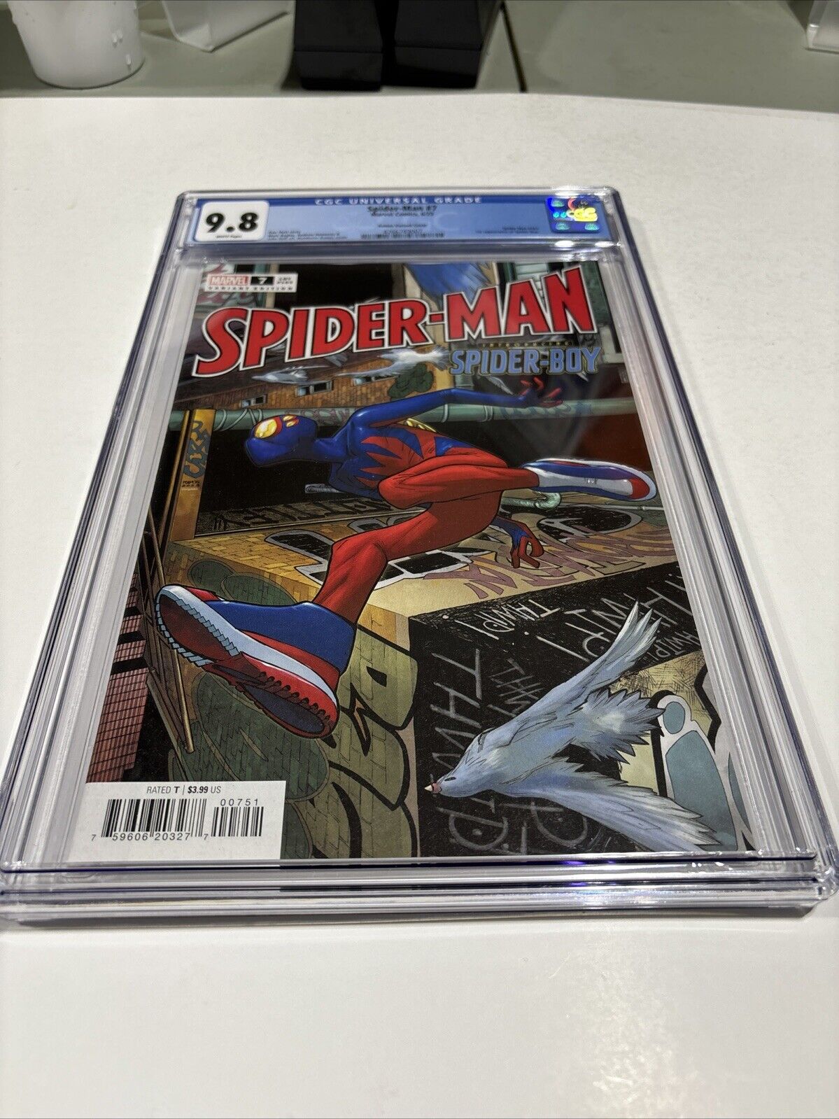 Spider-Man #7 (163) (Marvel June 2023) CGC 9.8 1st App Spider-Boy Ramos Variant