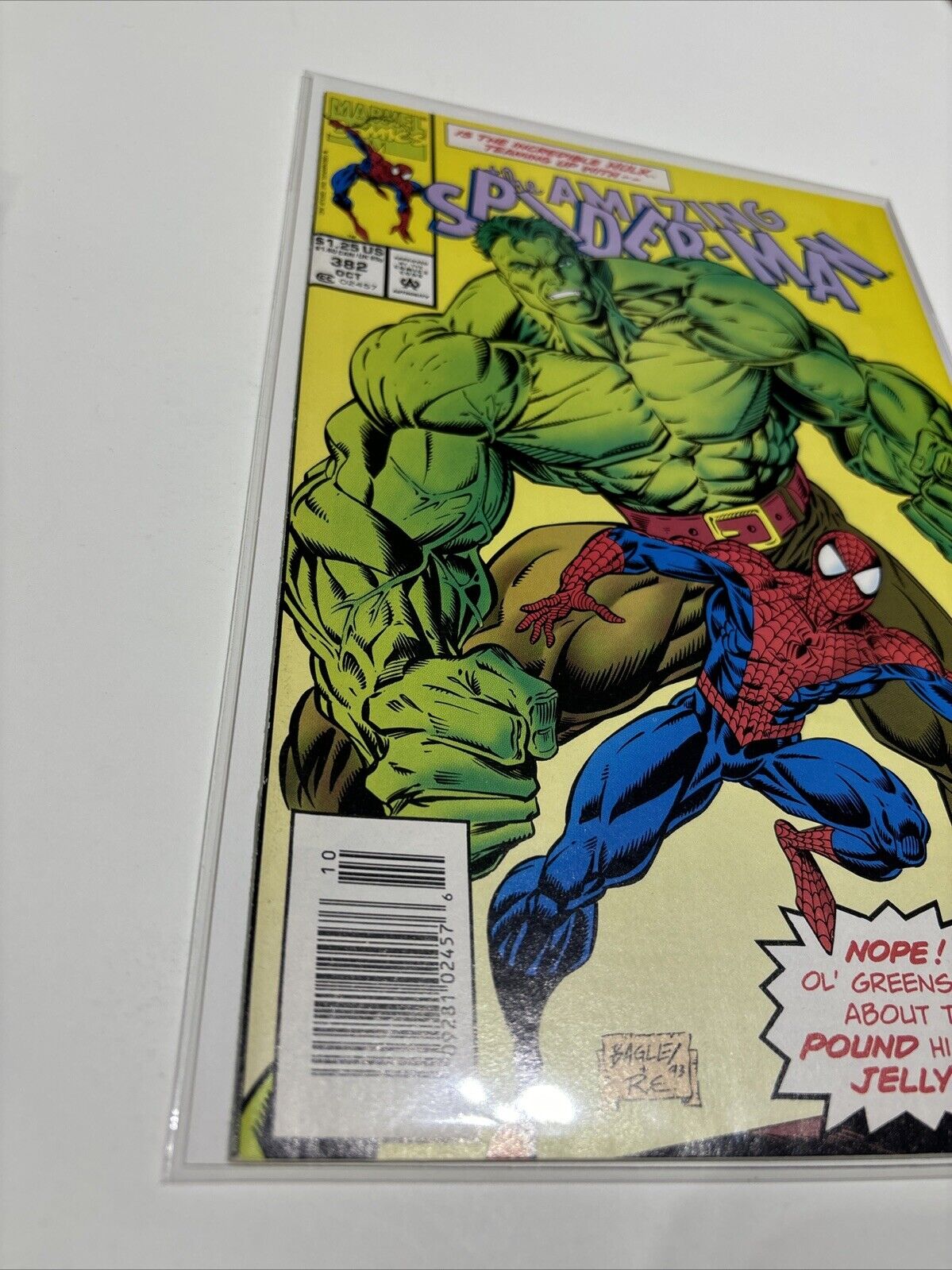 Amazing Spider-Man #382 (Marvel Comics) Newsstand Bagley Hulk App