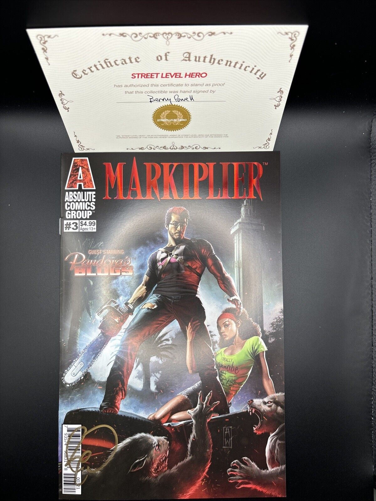 Markiplier #3 (2016) 5 Copy Incentive Red Foil Variant Signed By Powell w/COA